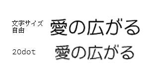 画像:独自形式だがデータ容量が小さい（TrueType Fontの約1/3）