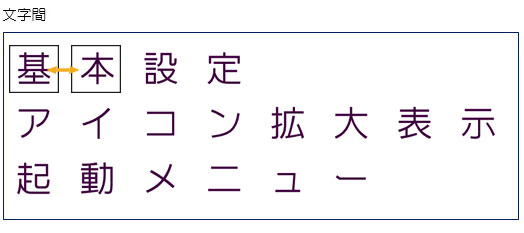 行間、文字間調整