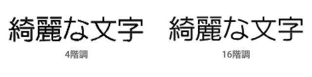 4階調、16階調のグレースケール描画