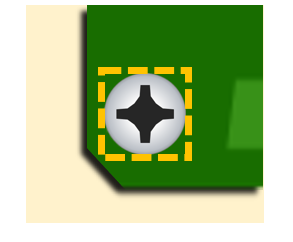 ネジ頭ギリギリに囲っている図